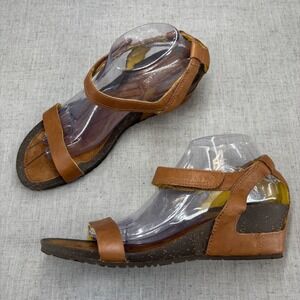 Teva Cabrillo Wedge Sandals Brown Leather Platform Strappy Gorpcore Women's 10